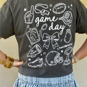 Women's Game Day Graphic Tee - Charcoal
